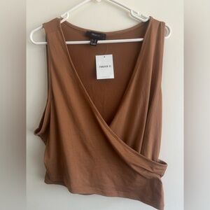 Forever 21 Brown Wrap Top